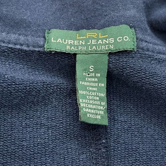 LRL Jeans Co Jacket Womens Blue Full Zip Snaps Pockets Preppy Casual Mandarin S - Picture 9 of 12